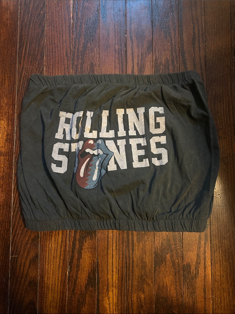 Rolling Stones Graphic Tube Top - Black with Red & Blue Tongue